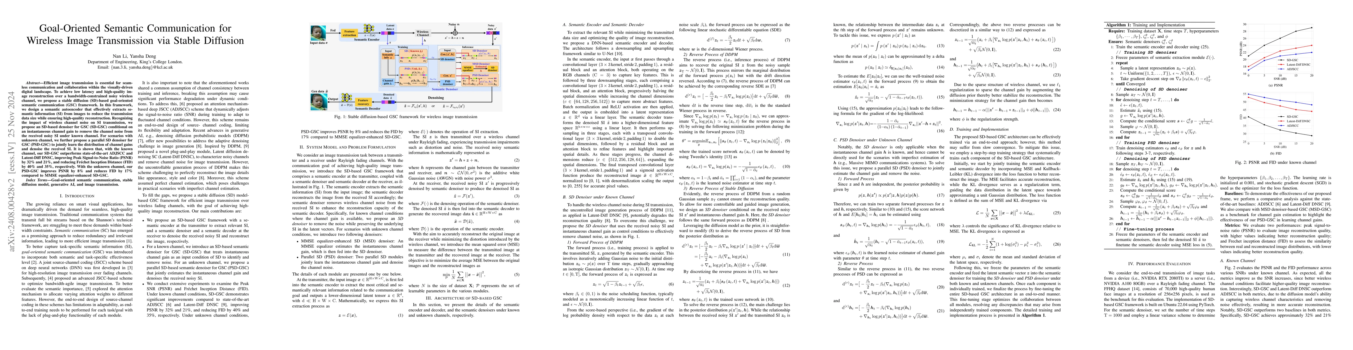 Thumbnail for Goal-Oriented Semantic Communication for Wireless Image Transmission via
  Stable Diffusion