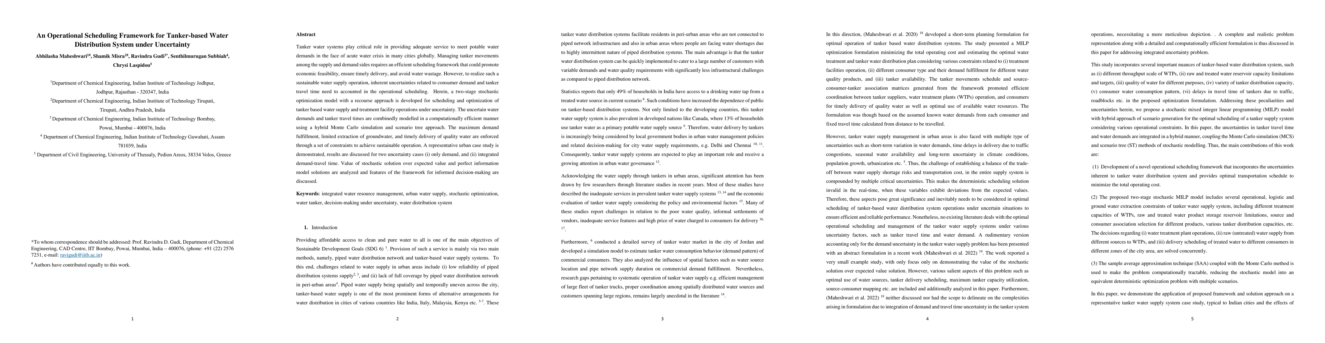 Thumbnail for An Operational Scheduling Framework for Tanker-based Water Distribution
  System under Uncertainty