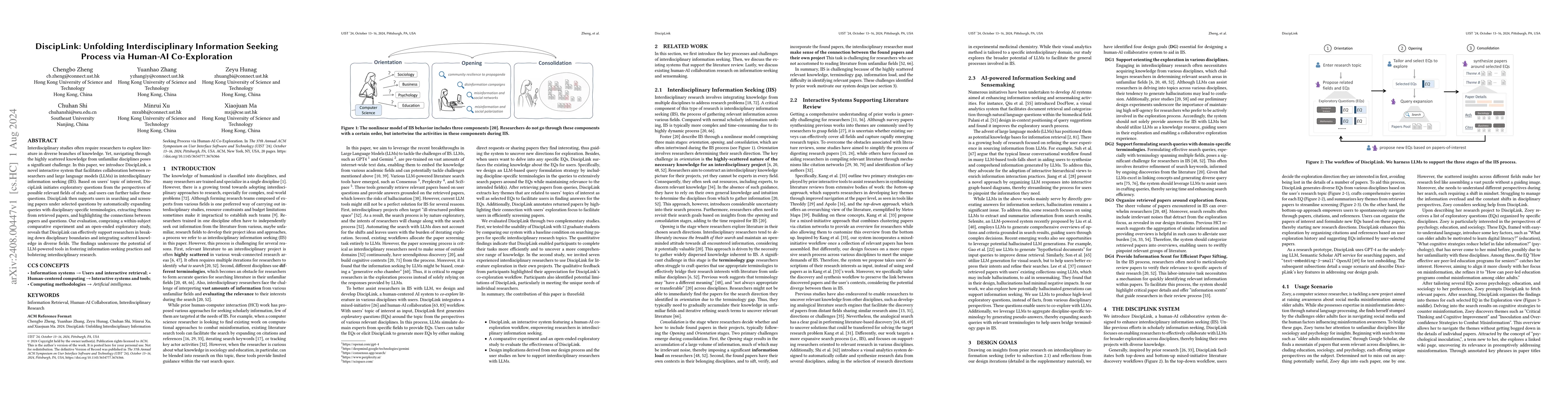 Thumbnail for DiscipLink: Unfolding Interdisciplinary Information Seeking Process via
  Human-AI Co-Exploration