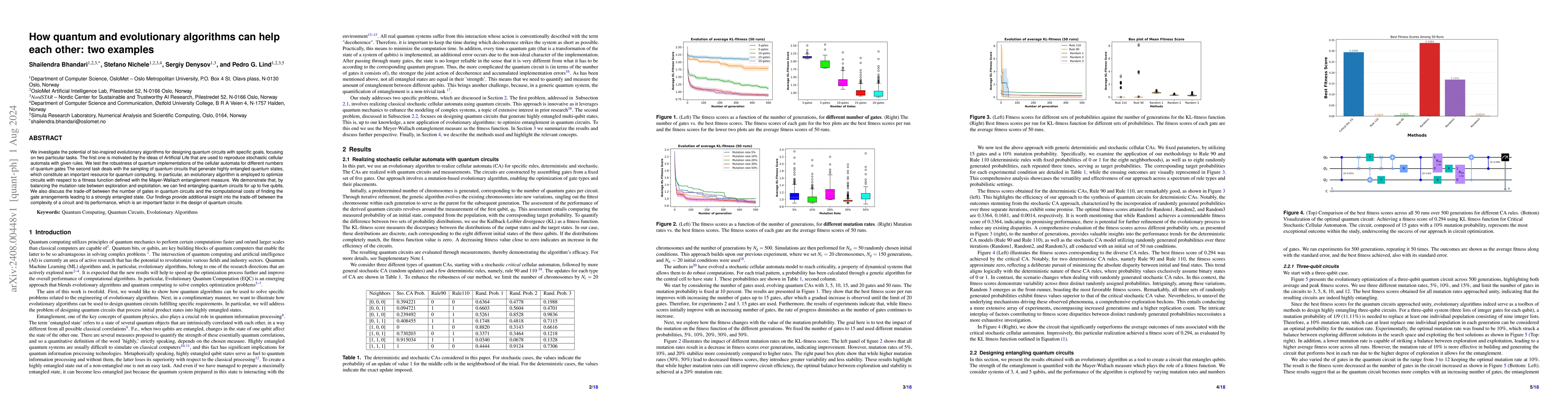 Thumbnail for How quantum and evolutionary algorithms can help each other: two
  examples