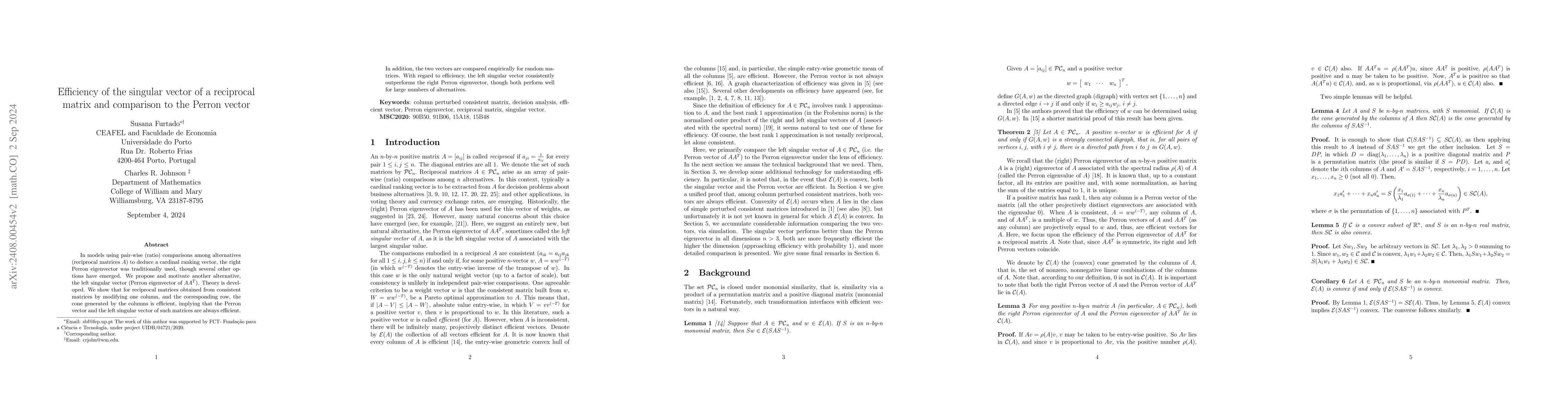 Thumbnail for Analysis of natural cardinal ranking vectors for pairwise comparisons
  and the universal efficiency of the Perron geometric mean