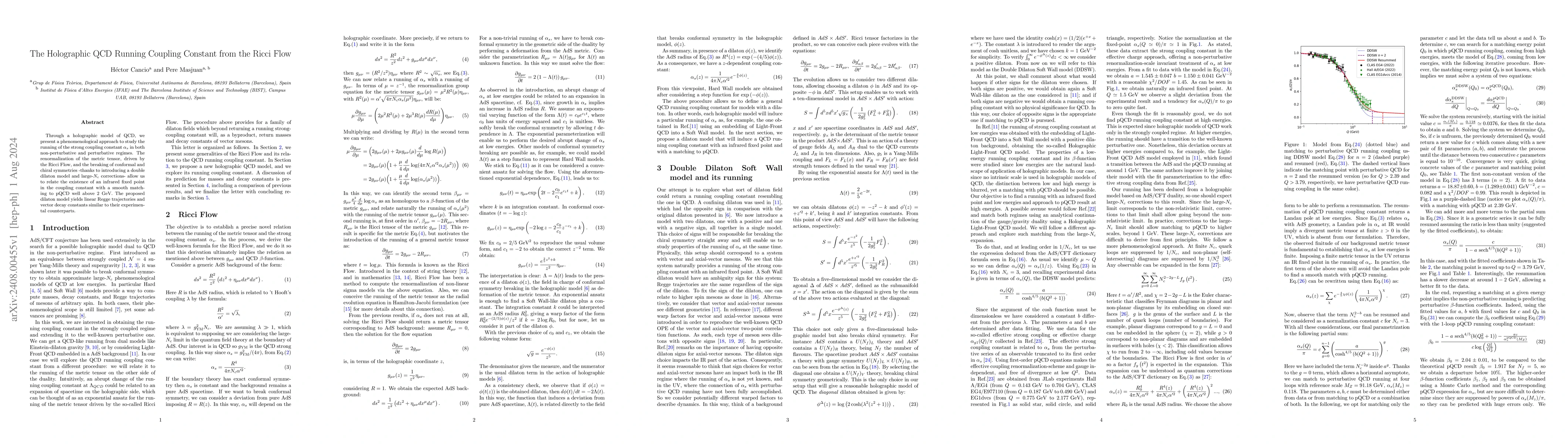 Thumbnail for Holographic QCD Running Coupling Constant from the Ricci Flow