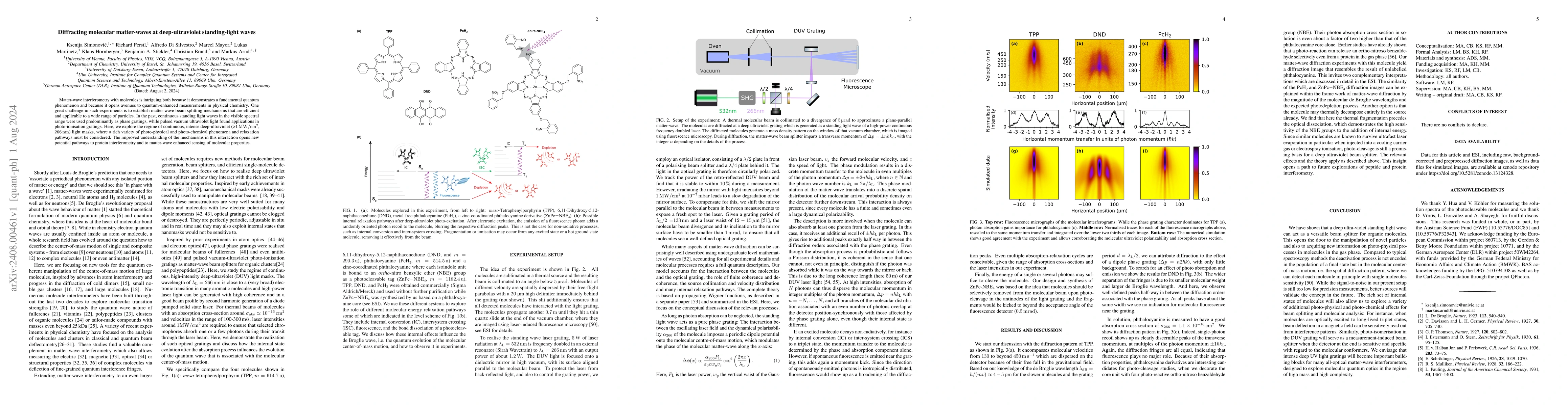 Thumbnail for Diffracting molecular matter-waves at deep-ultraviolet standing-light
  waves