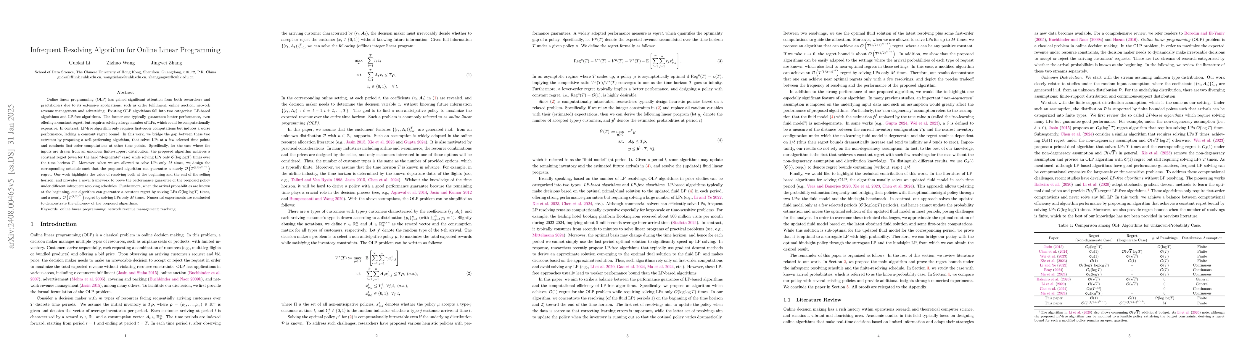 Thumbnail for Infrequent Resolving Algorithm for Online Linear Programming
