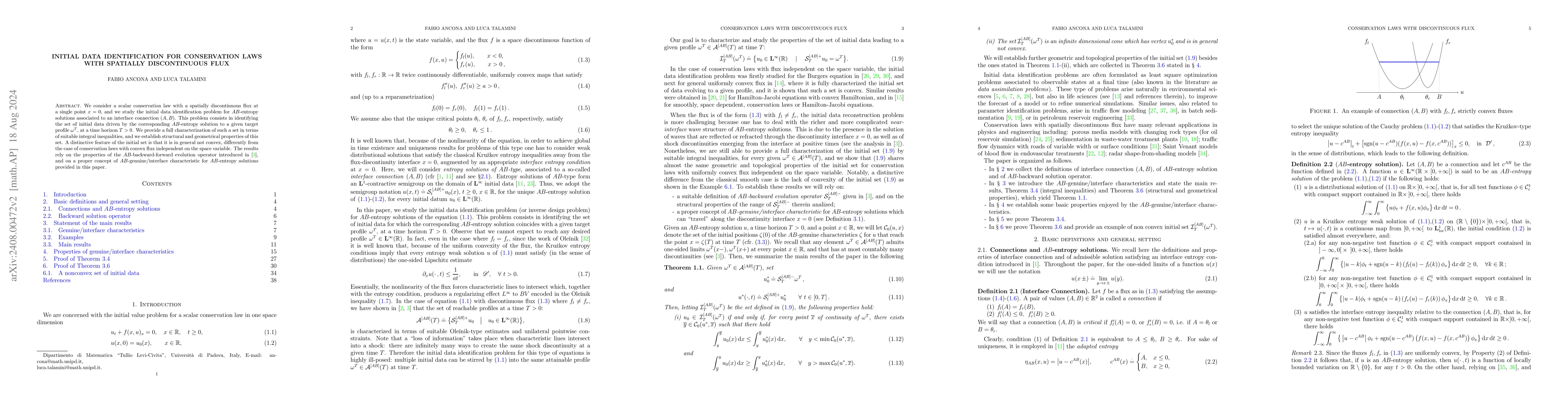 Thumbnail for Initial Data Identification for Conservation Laws with Spatially
  Discontinuous Flux