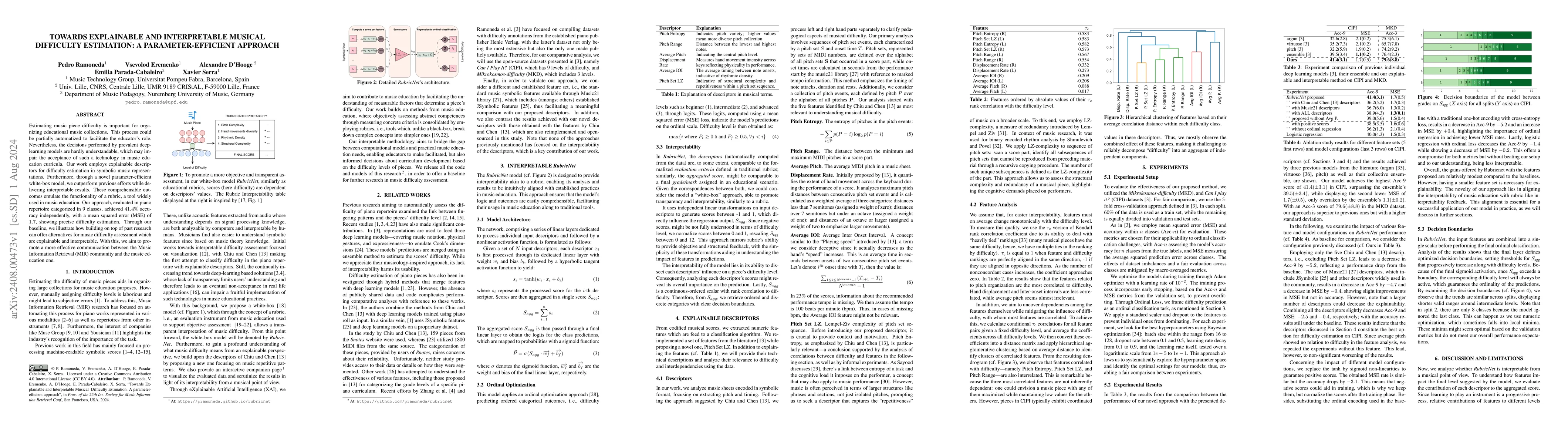 Thumbnail for Towards Explainable and Interpretable Musical Difficulty Estimation: A
  Parameter-efficient Approach