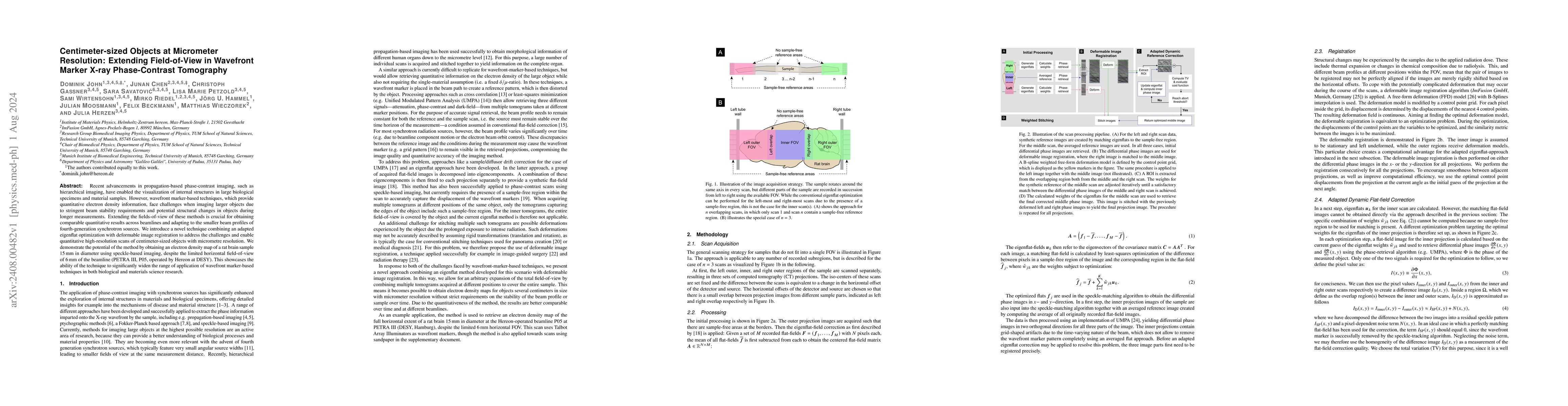 Thumbnail for Centimeter-sized Objects at Micrometer Resolution: Extending
  Field-of-View in Wavefront Marker X-ray Phase-Contrast Tomography