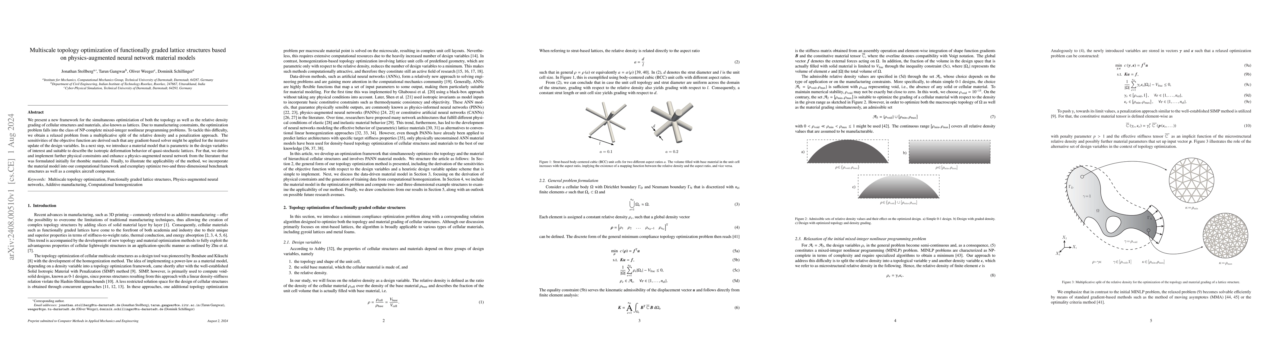 Thumbnail for Multiscale topology optimization of functionally graded lattice
  structures based on physics-augmented neural network material models
