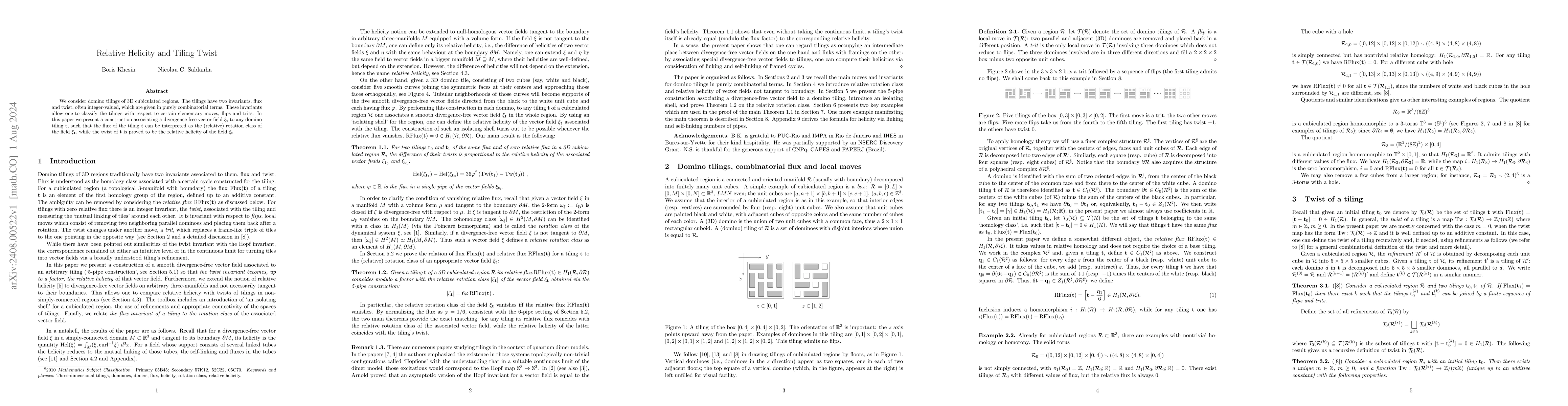 Thumbnail for Relative Helicity and Tiling Twist