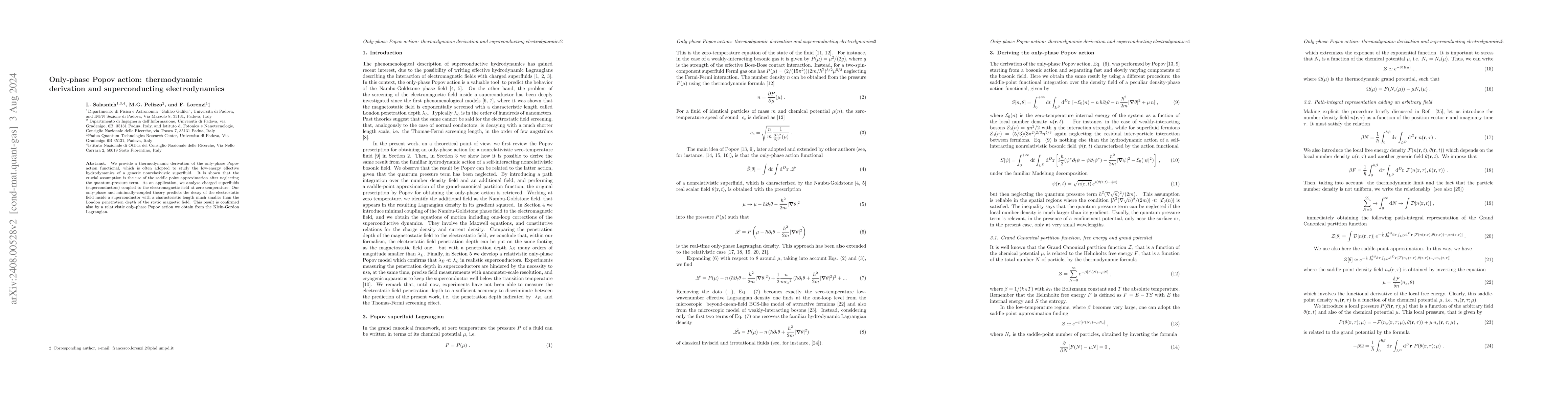 Thumbnail for Only-phase Popov action: thermodynamic derivation and superconducting
  electrodynamics