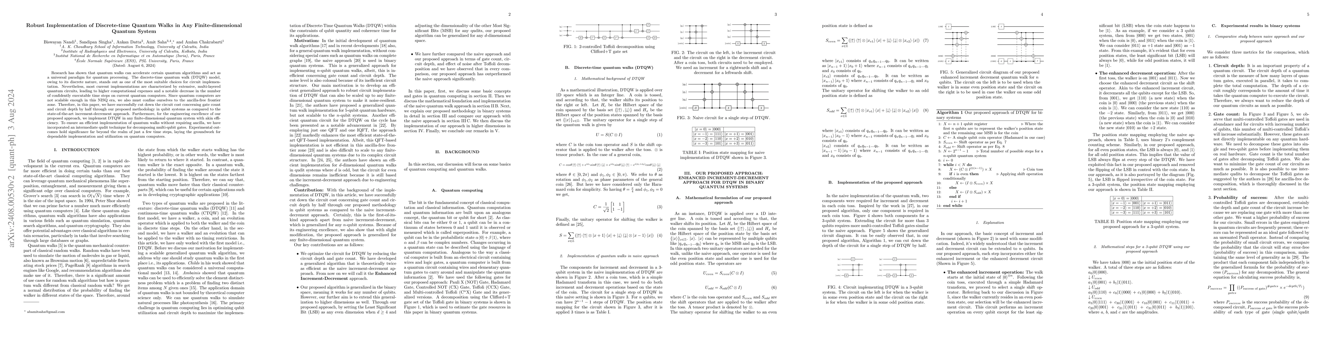 Thumbnail for Robust Implementation of Discrete-time Quantum Walks in Any
  Finite-dimensional Quantum System