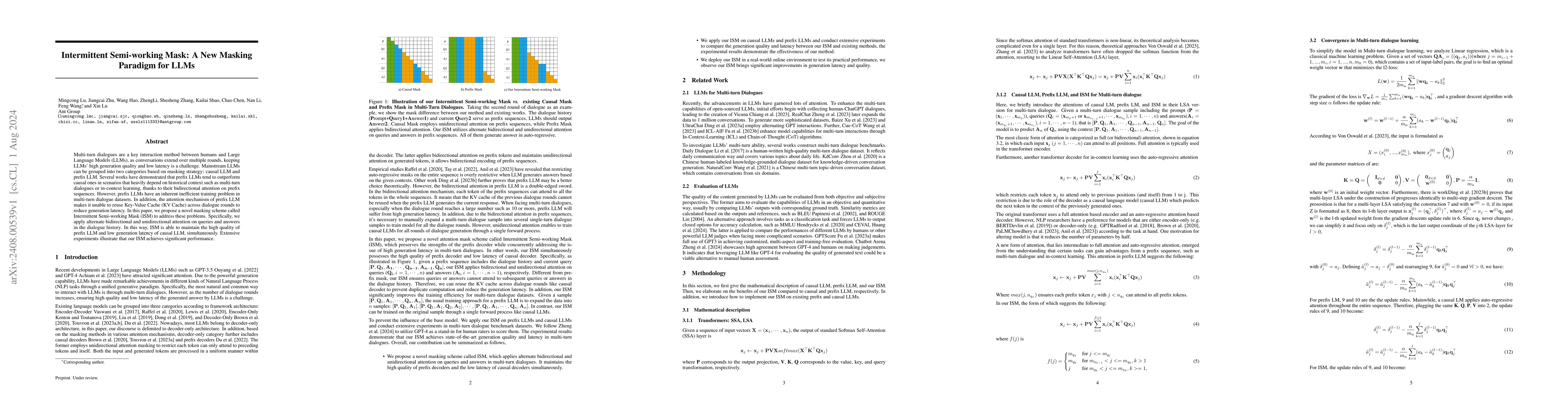 Thumbnail for Intermittent Semi-working Mask: A New Masking Paradigm for LLMs