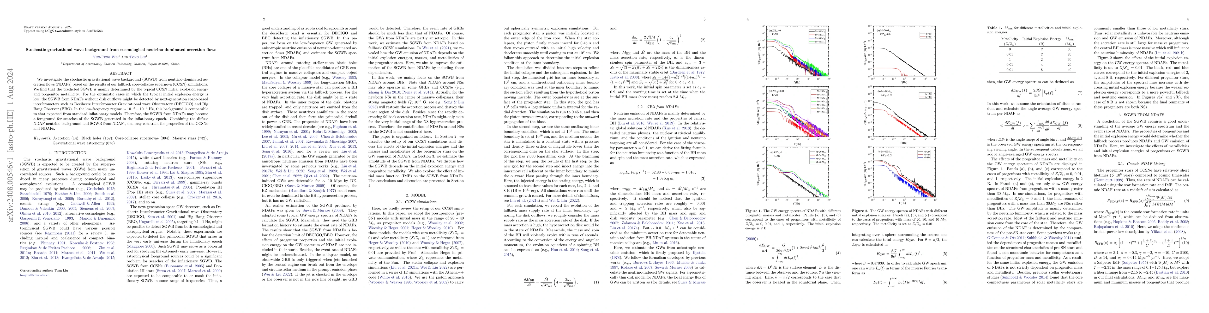 Thumbnail for Stochastic gravitational wave background from cosmological
  neutrino-dominated accretion flows