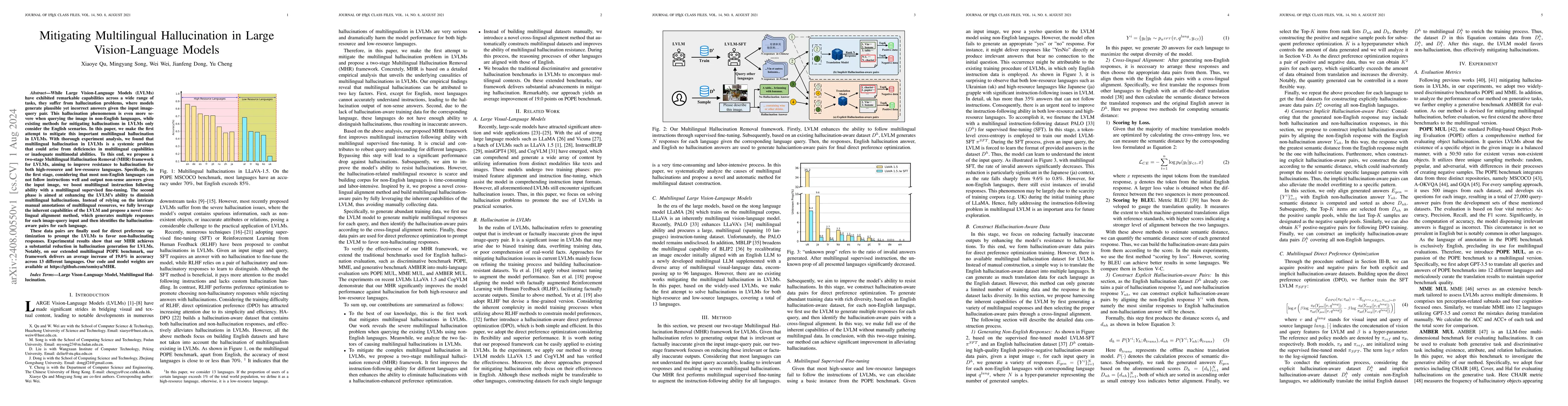 Thumbnail for Mitigating Multilingual Hallucination in Large Vision-Language Models