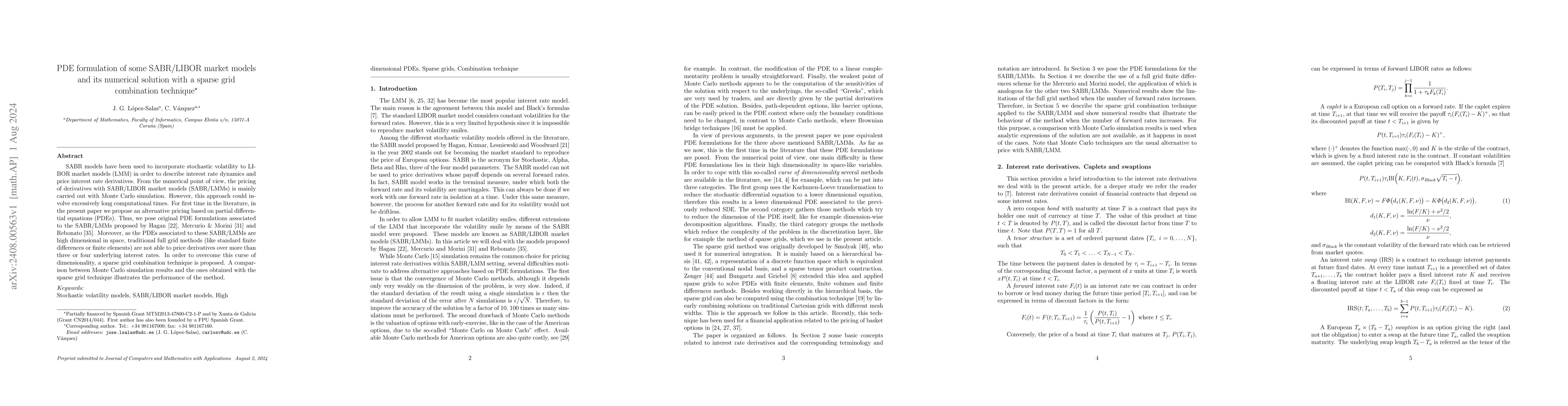 Thumbnail for PDE formulation of some SABR/LIBOR market models and its numerical
  solution with a sparse grid combination technique