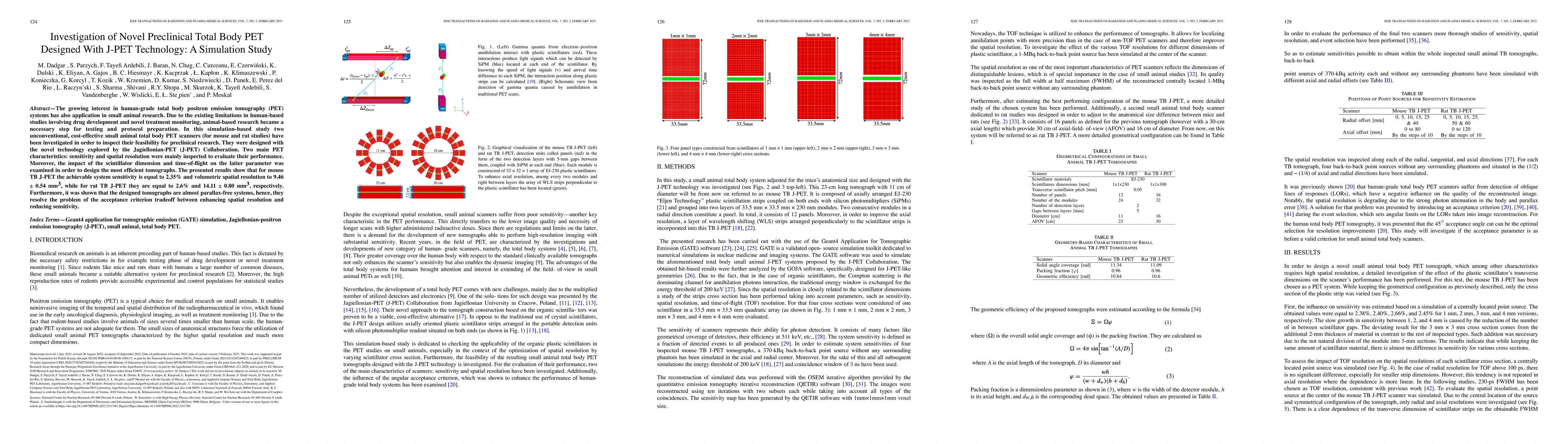Thumbnail for Investigation of Novel Preclinical Total Body PET Designed With J-PET
  Technology:A Simulation Study