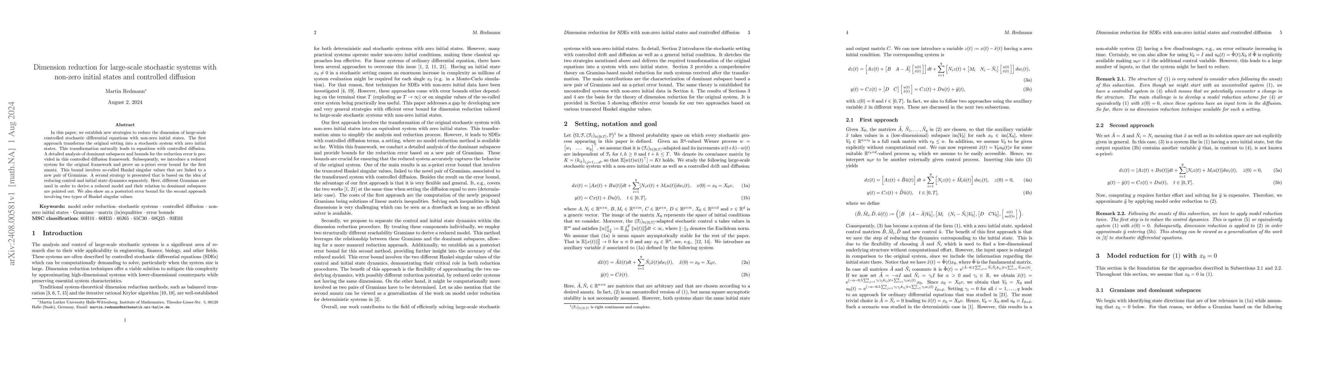 Thumbnail for Dimension reduction for large-scale stochastic systems with non-zero
  initial states and controlled diffusion
