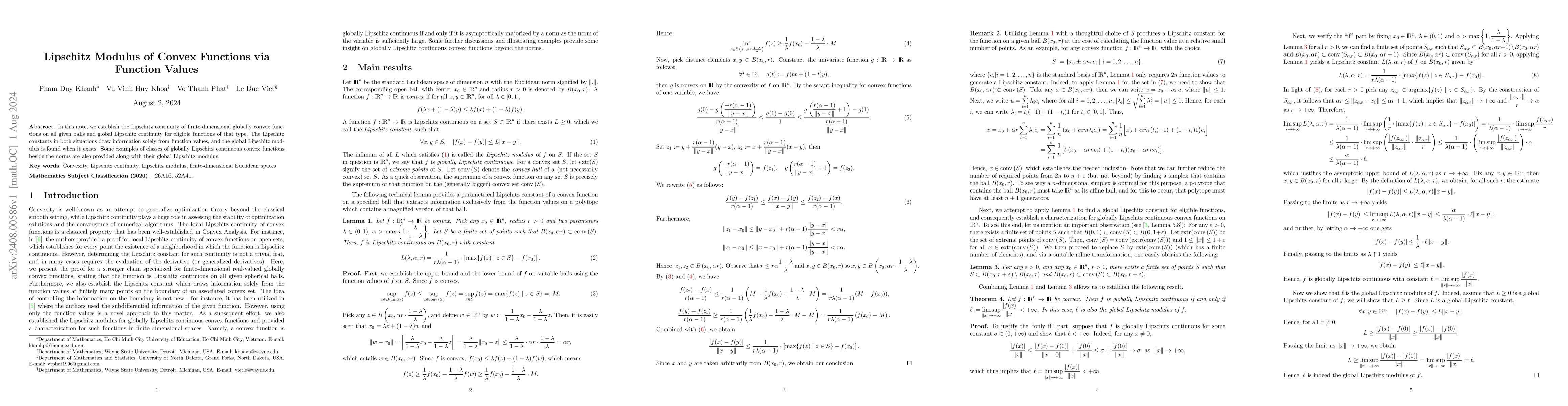 Thumbnail for Lipschitz Modulus of Convex Functions via Function Values