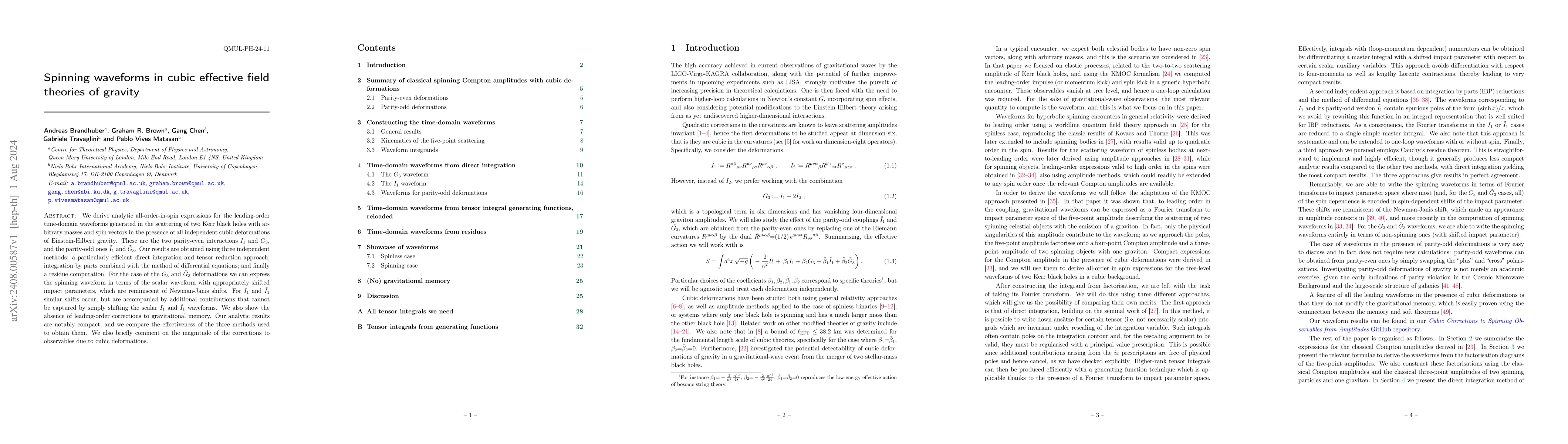 Thumbnail for Spinning waveforms in cubic effective field theories of gravity