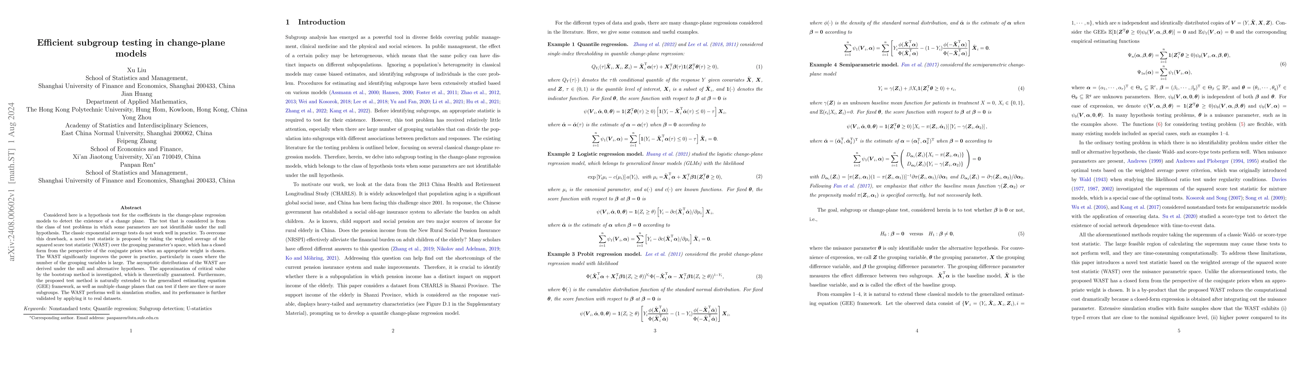 Thumbnail for Efficient subgroup testing in change-plane models