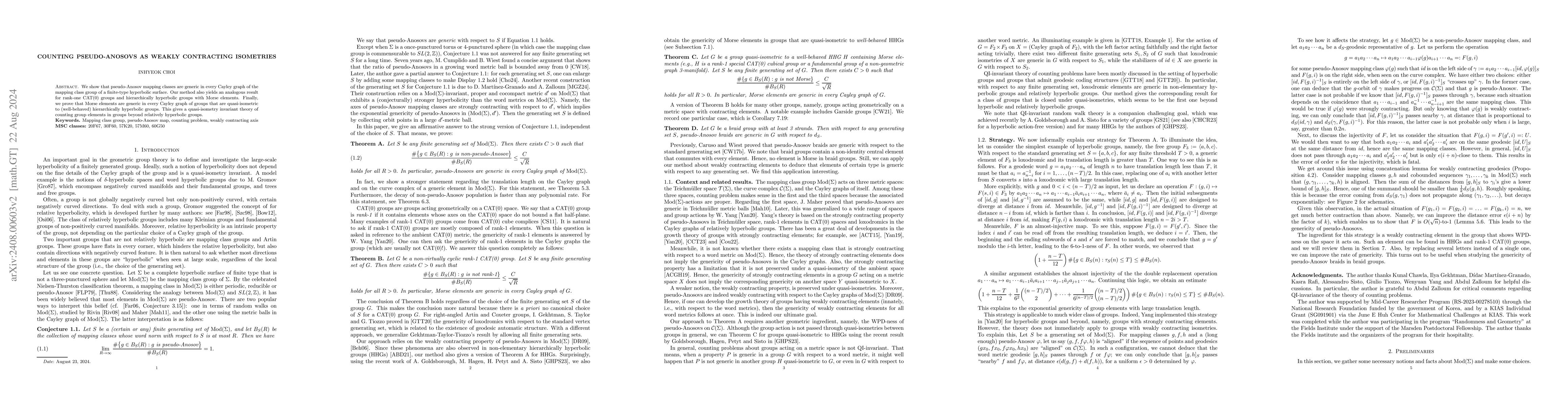 Thumbnail for Counting pseudo-Anosovs as weakly contracting isometries