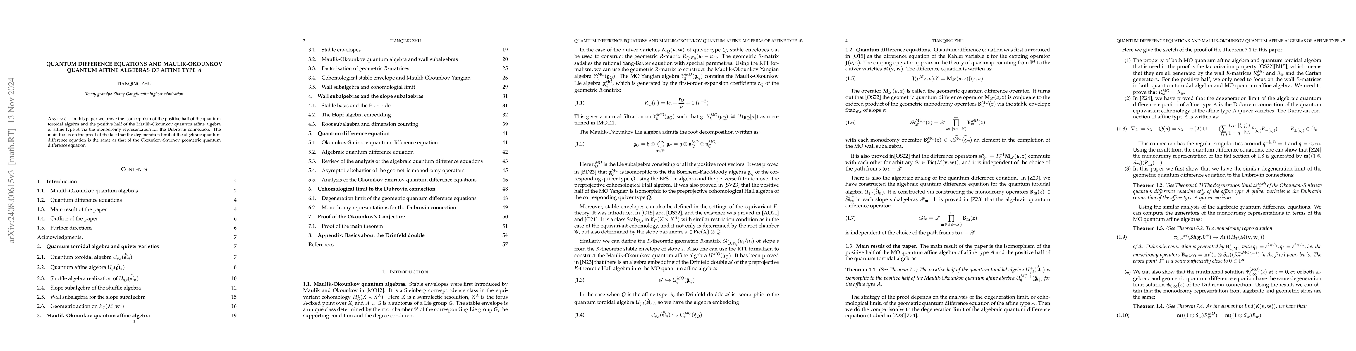 Thumbnail for Quantum difference equations and Maulik-Okounkov quantum affine algebras
  of affine type $A$