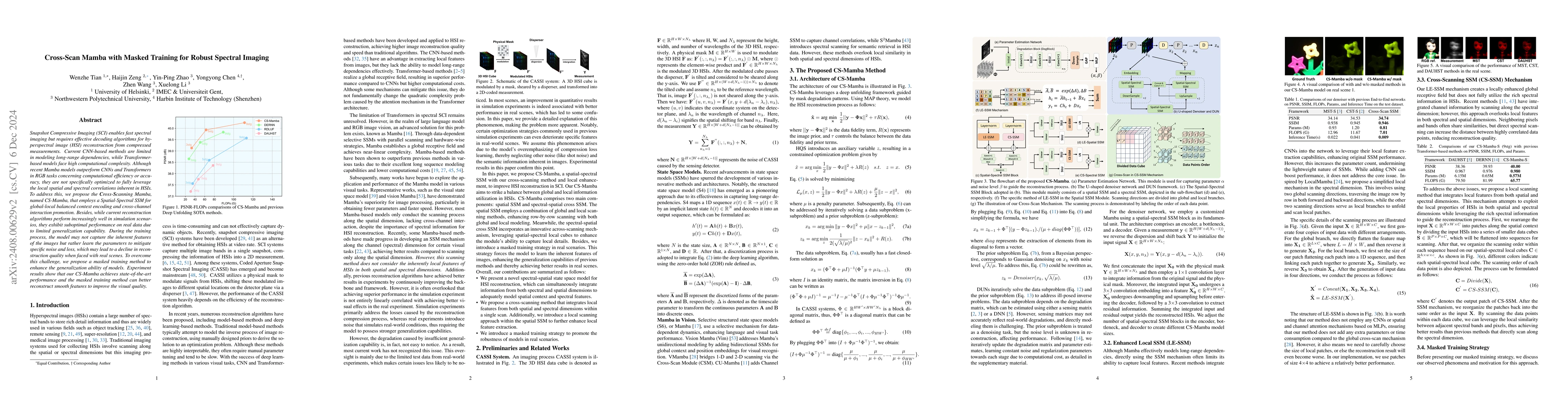 Thumbnail for Empowering Snapshot Compressive Imaging: Spatial-Spectral State Space
  Model with Across-Scanning and Local Enhancement