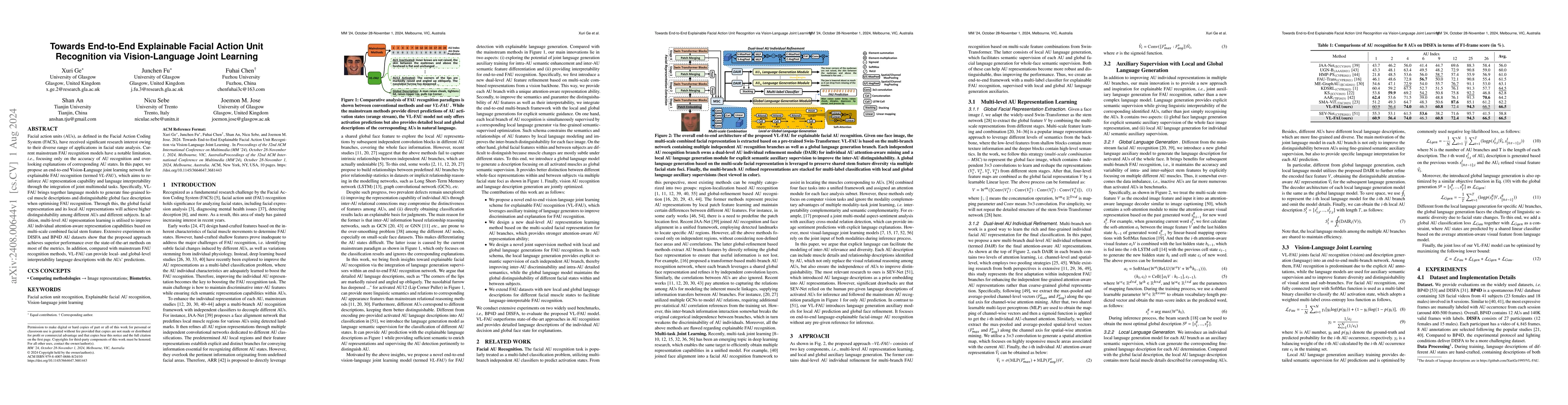 Thumbnail for Towards End-to-End Explainable Facial Action Unit Recognition via
  Vision-Language Joint Learning