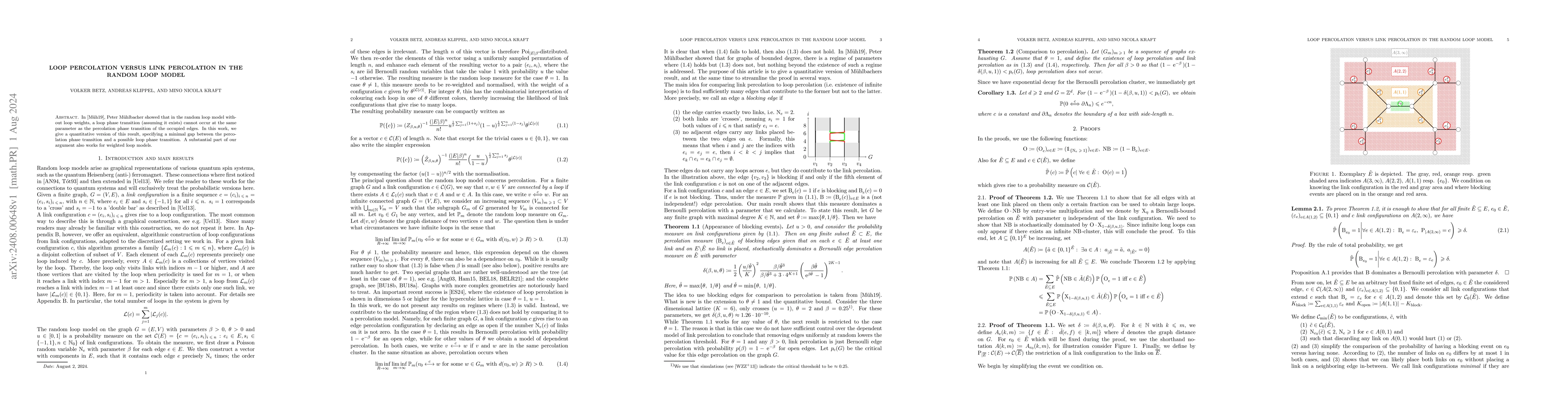 Thumbnail for Loop percolation versus link percolation in the random loop model