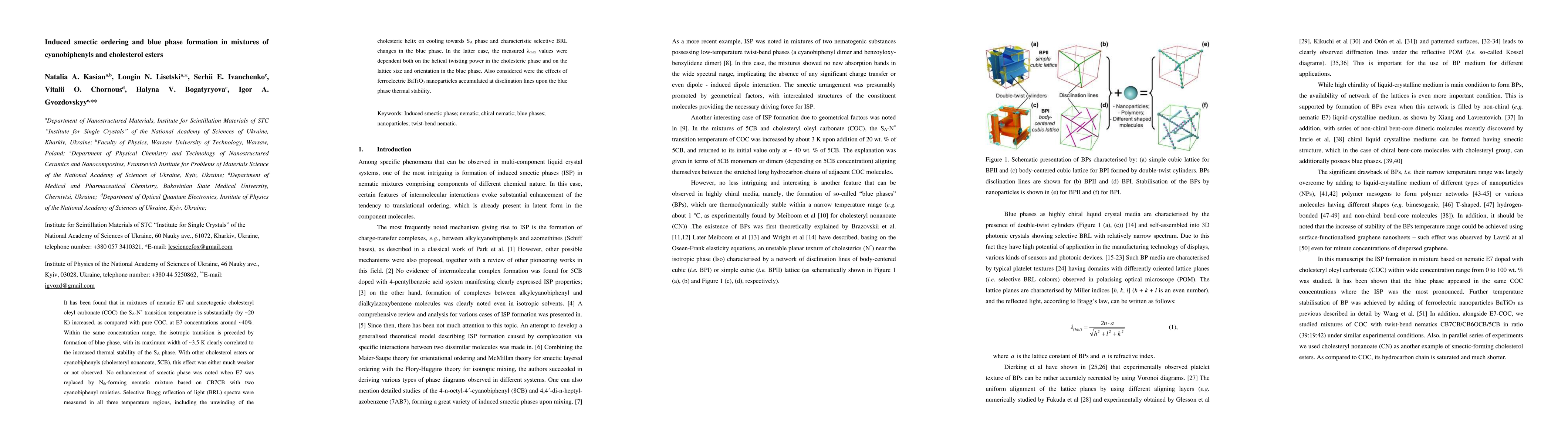 Thumbnail for Induced smectic ordering and blue phase formation in mixtures of
  cyanobiphenyls and cholesterol esters