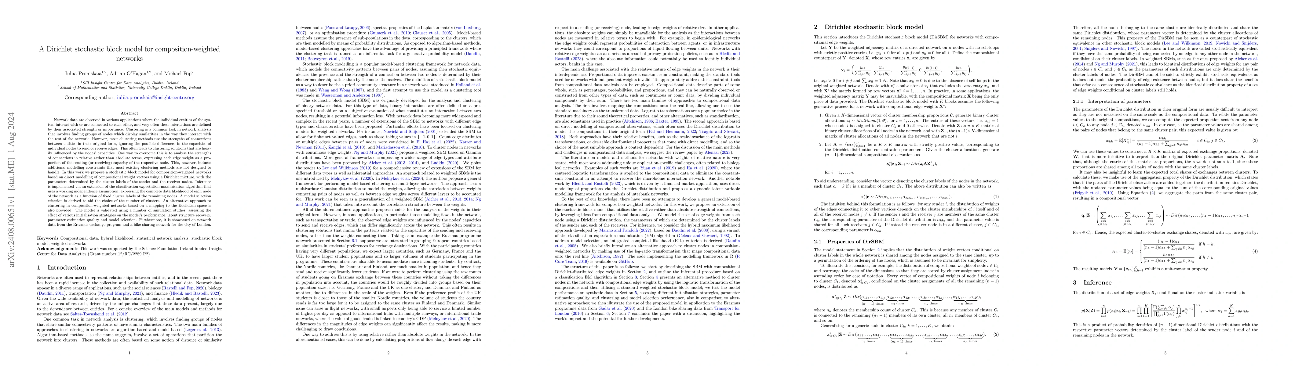 Thumbnail for A Dirichlet stochastic block model for composition-weighted networks