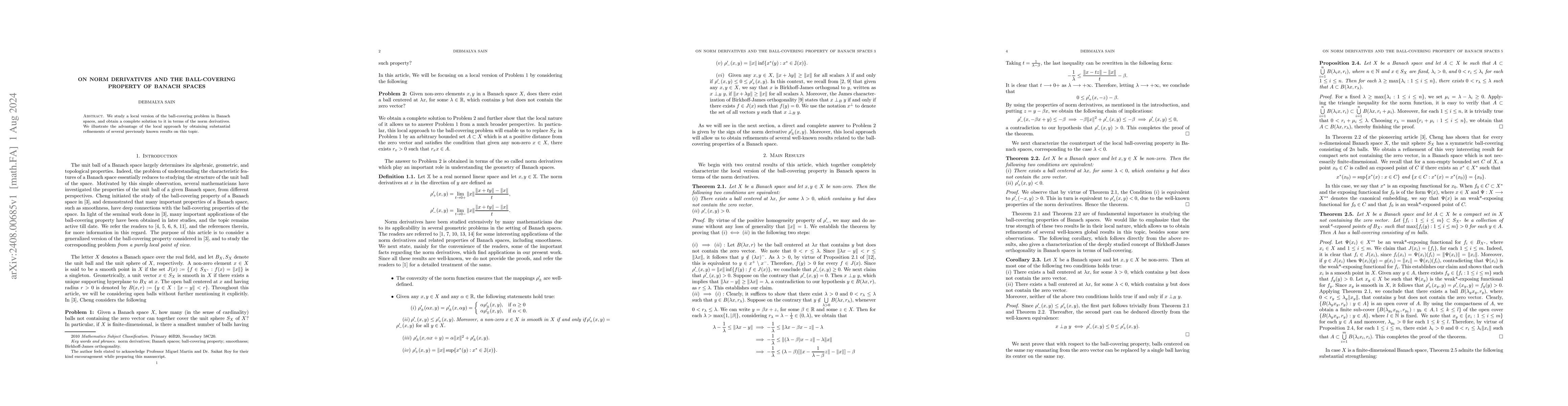 Thumbnail for On norm derivatives and the ball-covering property of Banach spaces