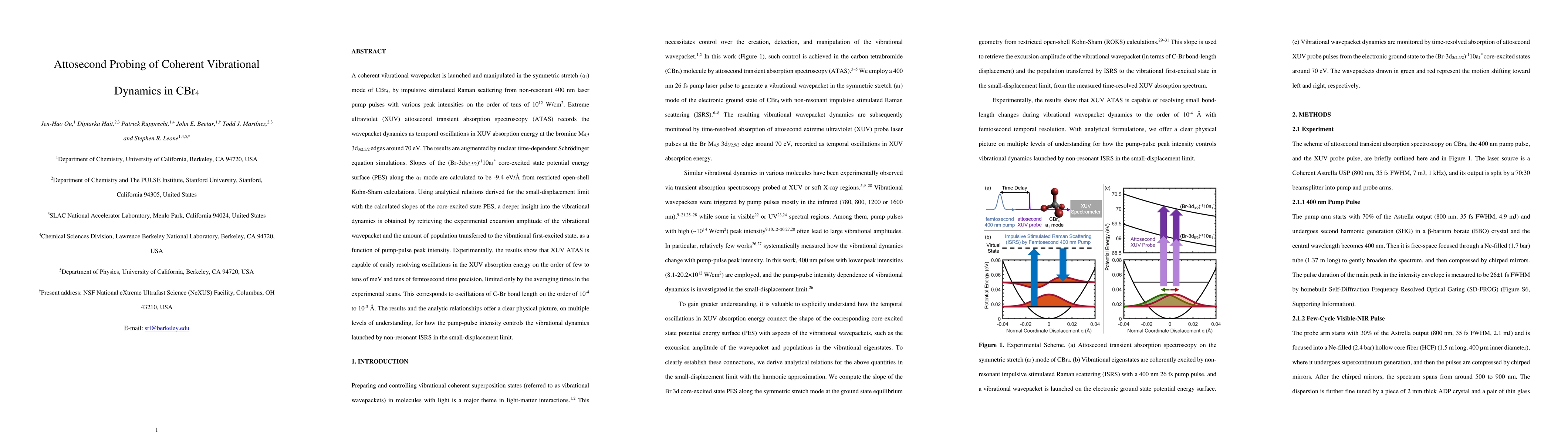 Thumbnail for Attosecond Probing of Coherent Vibrational Dynamics in CBr$_4$