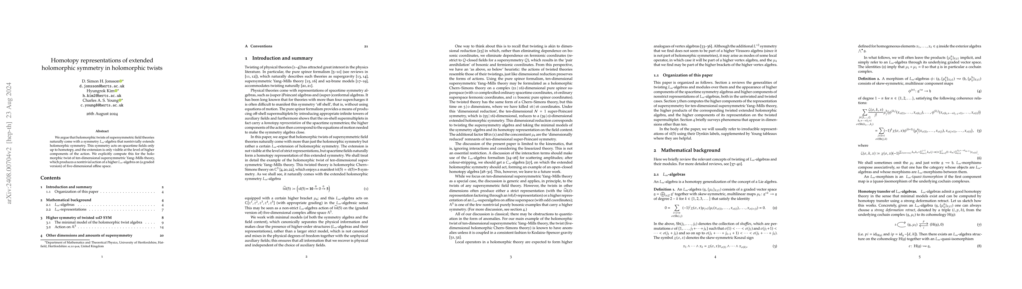 Thumbnail for Homotopy representations of extended holomorphic symmetry in holomorphic
  twists