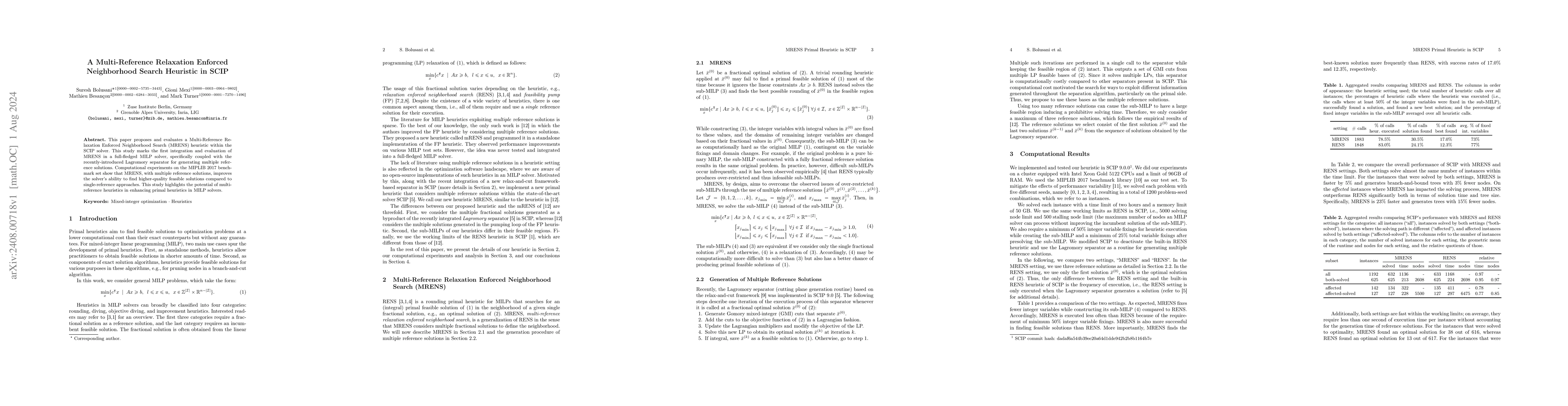 Thumbnail for A Multi-Reference Relaxation Enforced Neighborhood Search Heuristic in
  SCIP