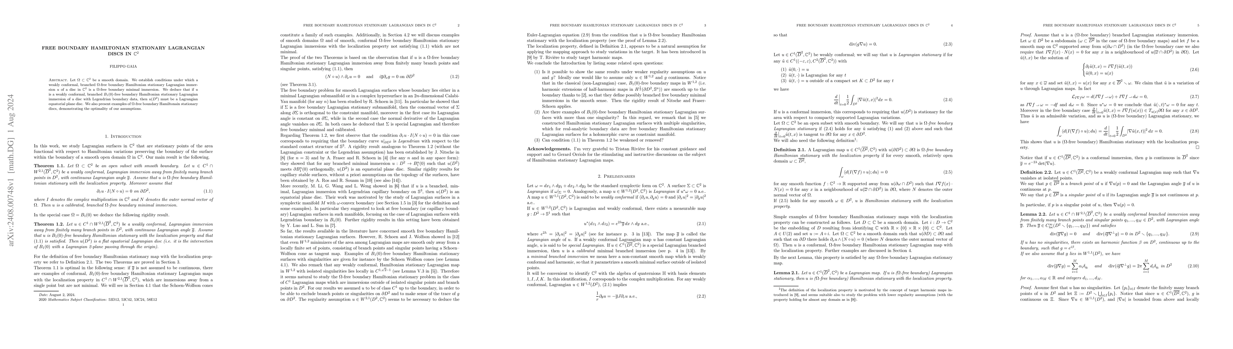 Thumbnail for Free boundary Hamiltonian stationary Lagrangian discs in $\mathbb{C}^2$