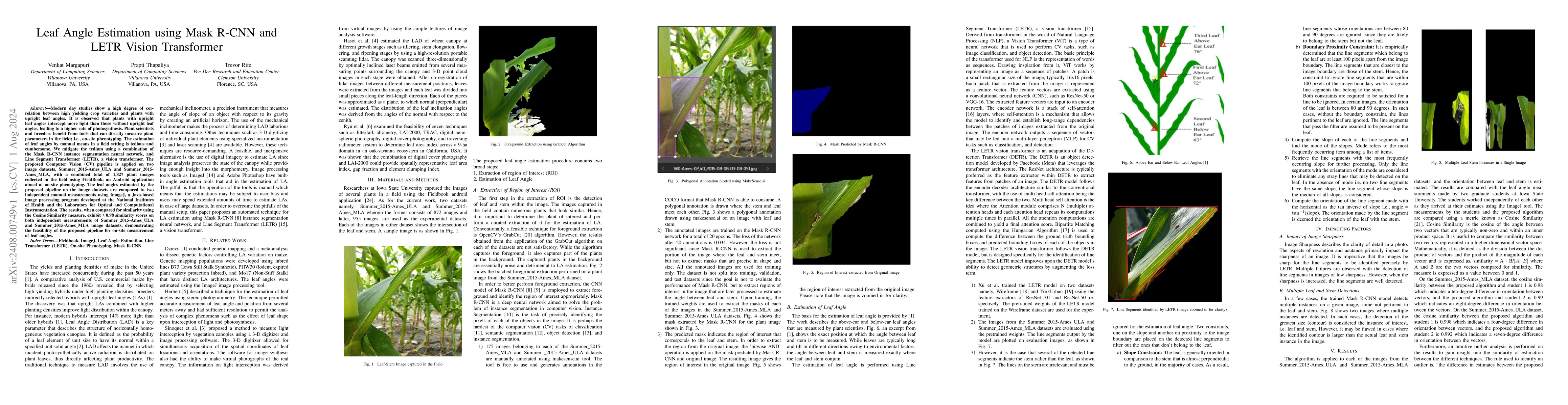 Thumbnail for Leaf Angle Estimation using Mask R-CNN and LETR Vision Transformer