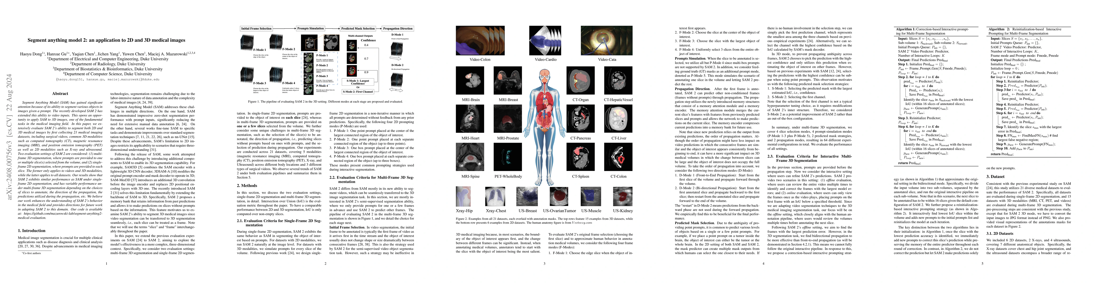 Thumbnail for Segment anything model 2: an application to 2D and 3D medical images