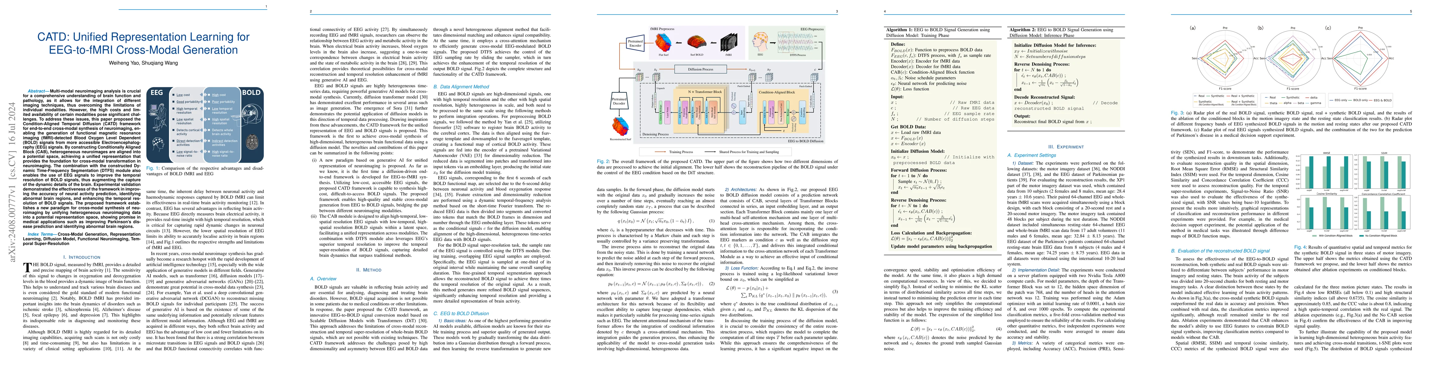 Thumbnail for CATD: Unified Representation Learning for EEG-to-fMRI Cross-Modal
  Generation