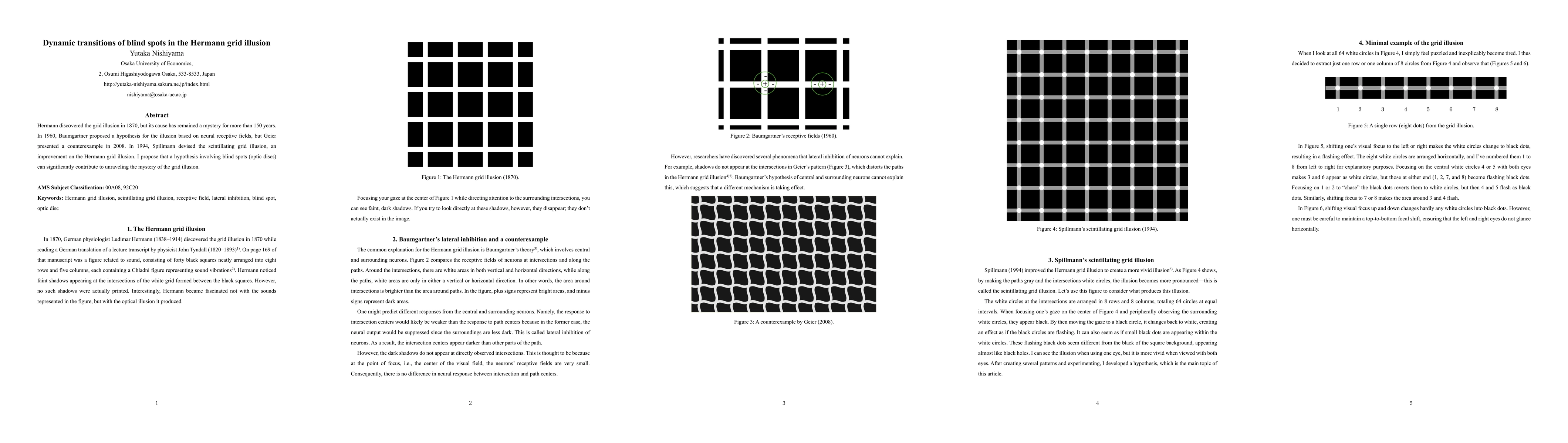 Thumbnail for Dynamic transitions of blind spots in the Hermann grid illusion