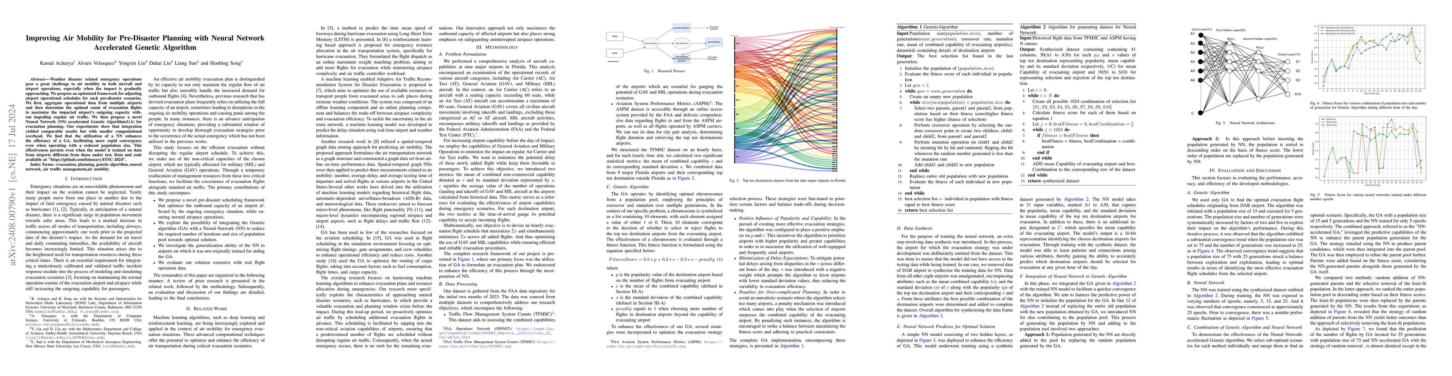 Thumbnail for Improving Air Mobility for Pre-Disaster Planning with Neural Network
  Accelerated Genetic Algorithm