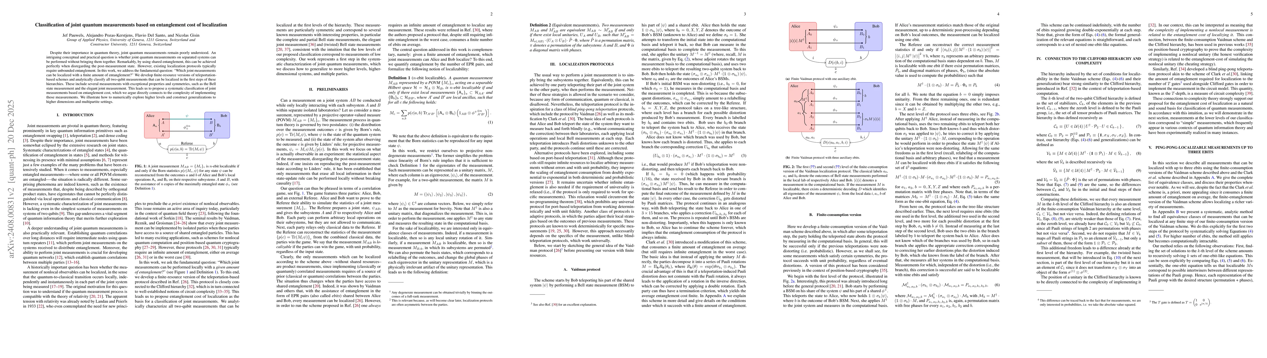 Thumbnail for Classification of joint quantum measurements based on entanglement cost of localization