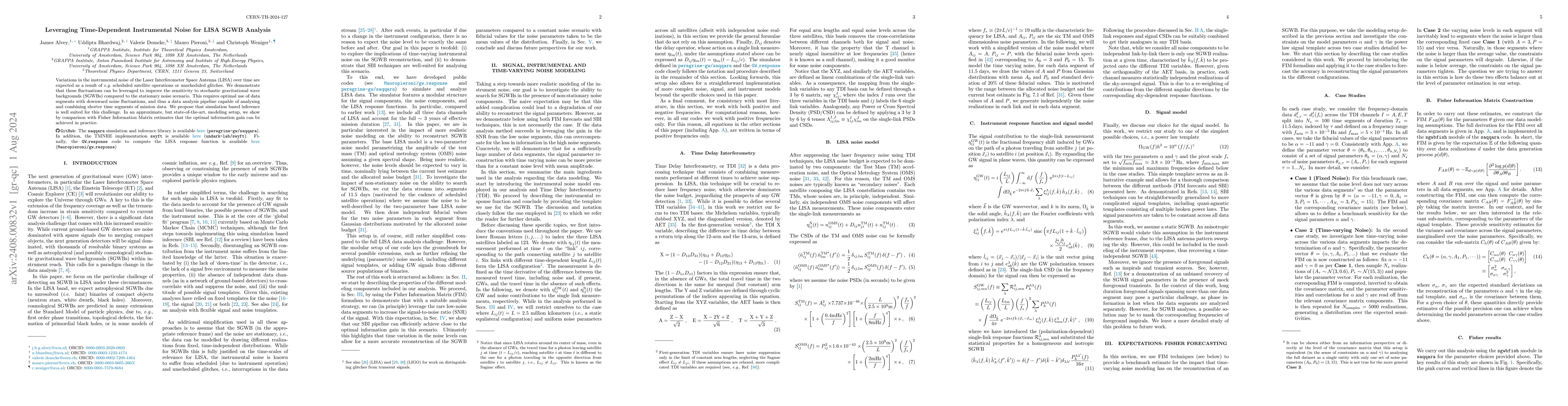 Thumbnail for Leveraging Time-Dependent Instrumental Noise for LISA SGWB Analysis