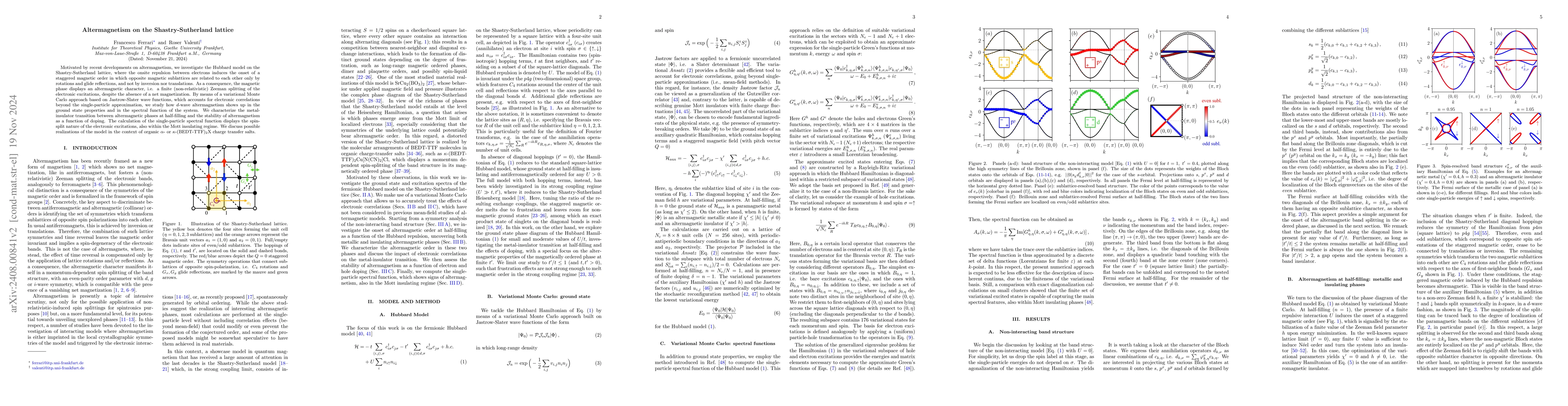 Thumbnail for Altermagnetism on the Shastry-Sutherland lattice