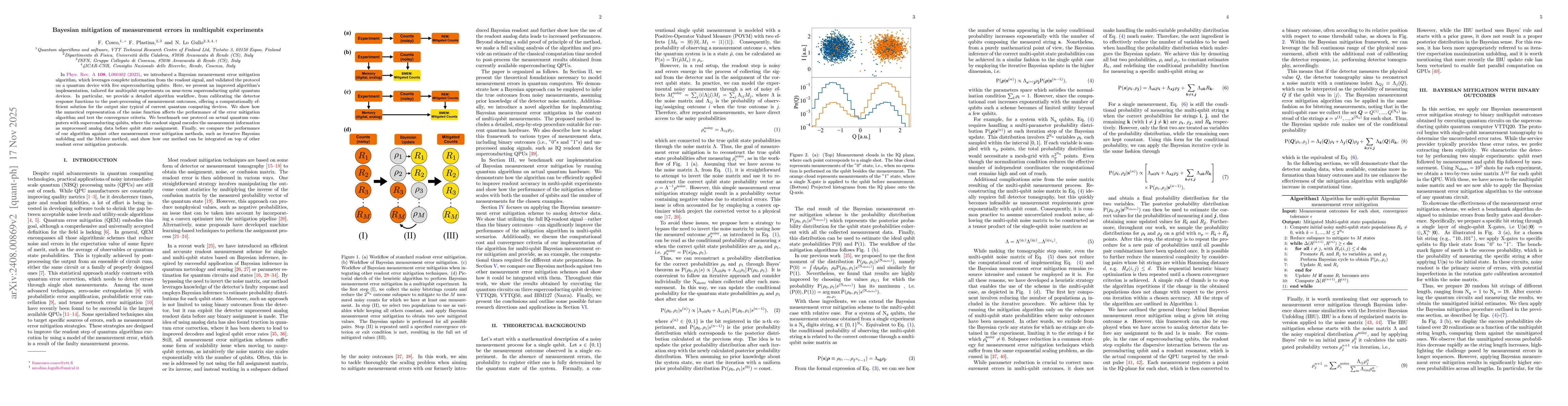 Thumbnail for Bayesian mitigation of measurement errors in multiqubit experiments