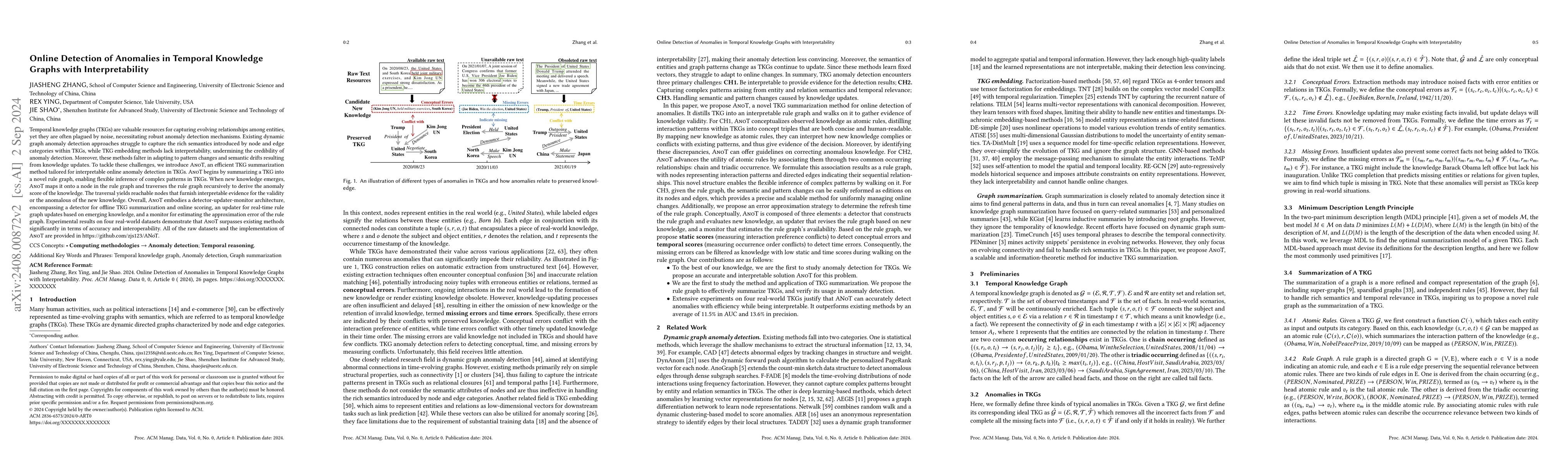 Thumbnail for Online Detection of Anomalies in Temporal Knowledge Graphs with
  Interpretability