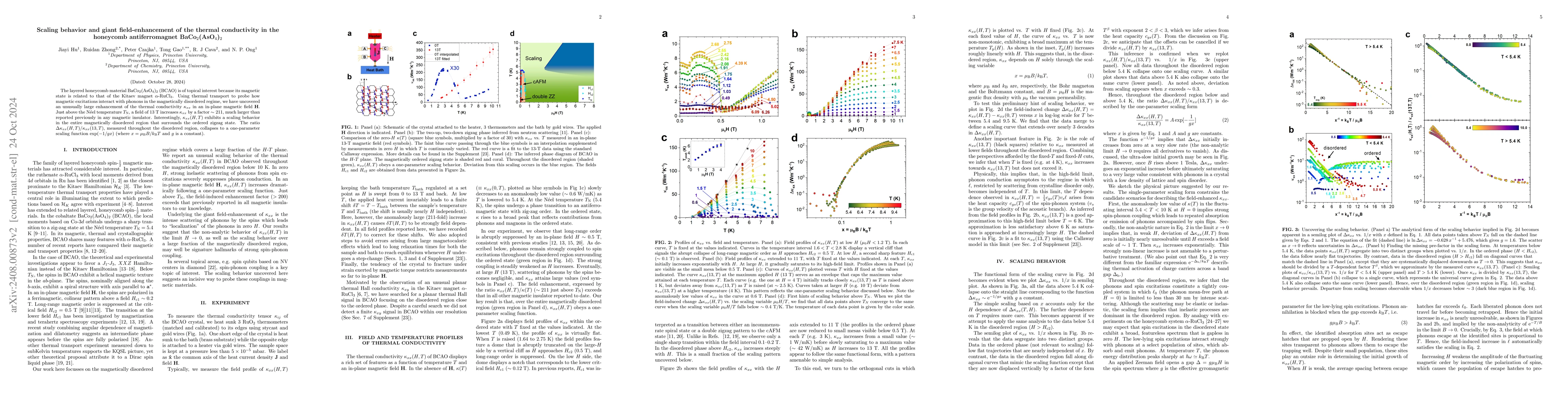 Thumbnail for Scaling behavior and giant field-enhancement of the thermal conductivity
  in the honeycomb antiferromagnet BaCo2(AsO4)2