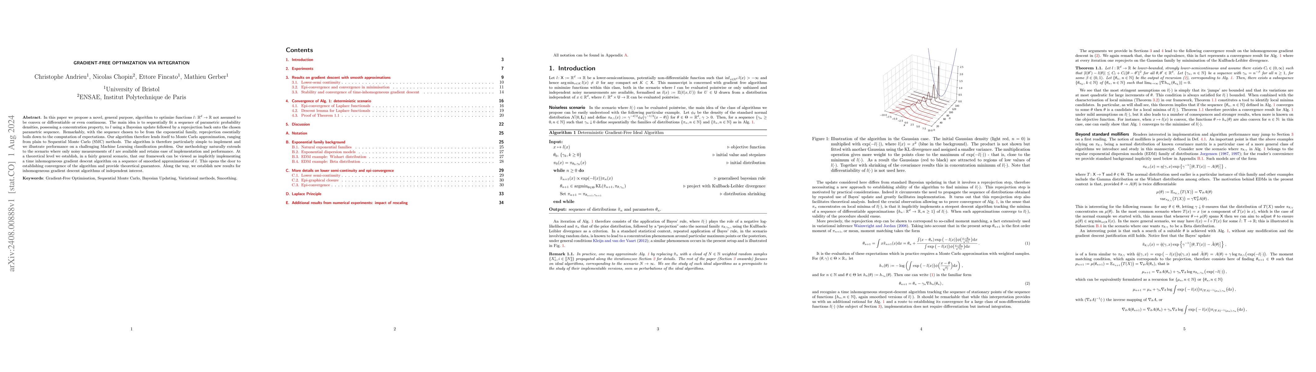 Thumbnail for Gradient-free optimization via integration