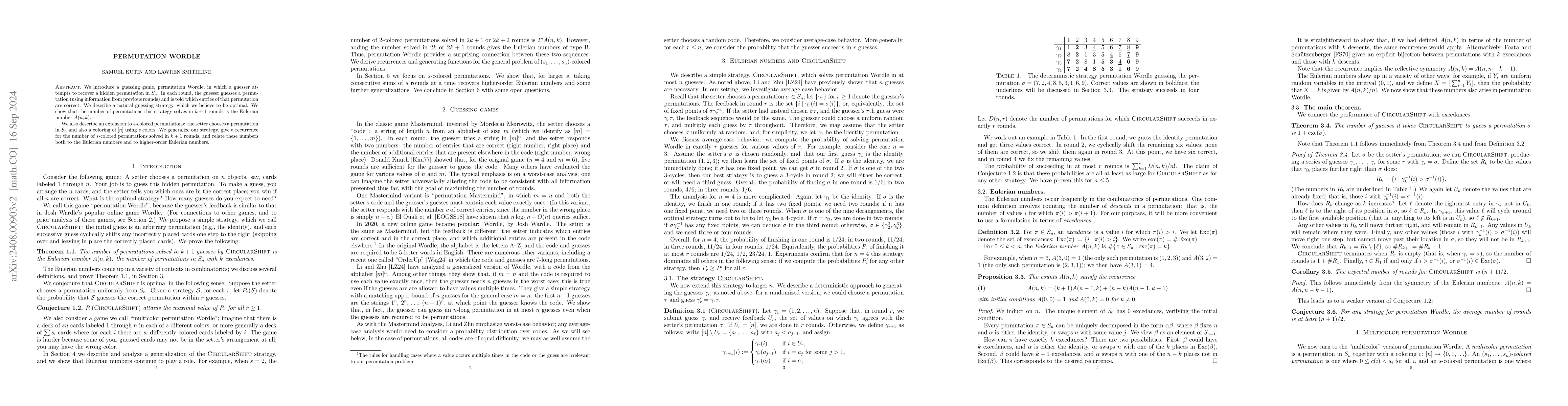 Thumbnail for Permutation Wordle