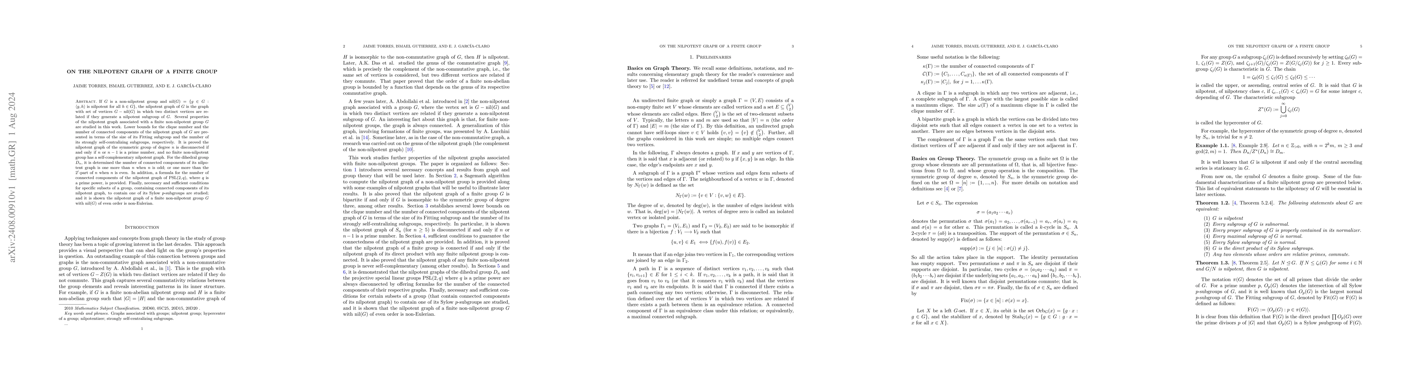 Thumbnail for On the Nilpotent Graph of a finite Group